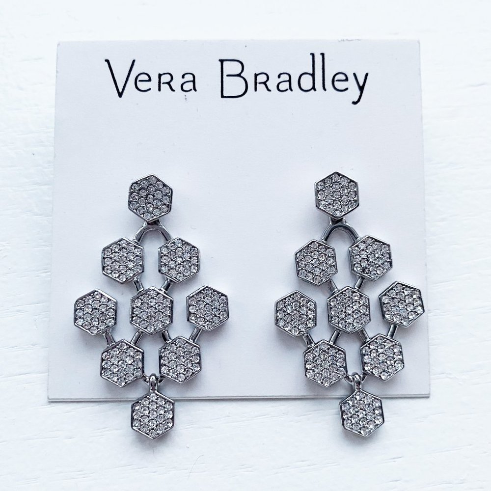 Vera Bradley - Wear 2 Ways Sparkling Geo Earrings in Silver